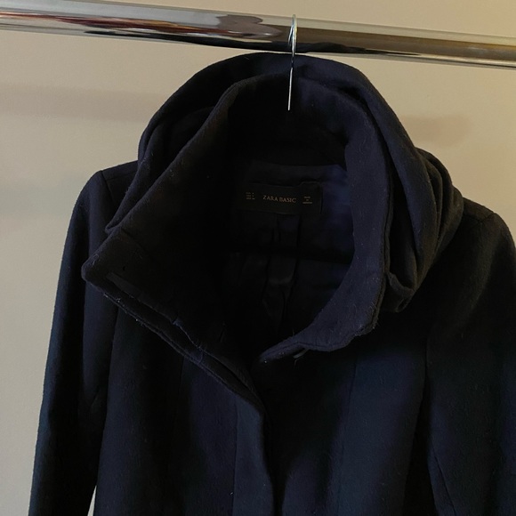 Zara Wool Coat - Navy - Picture 4 of 5
